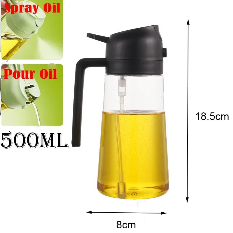 2-in-1 Oil Spray & Pour Dispenser Bottle | Refillable | 200ml, 300ml & 500ml