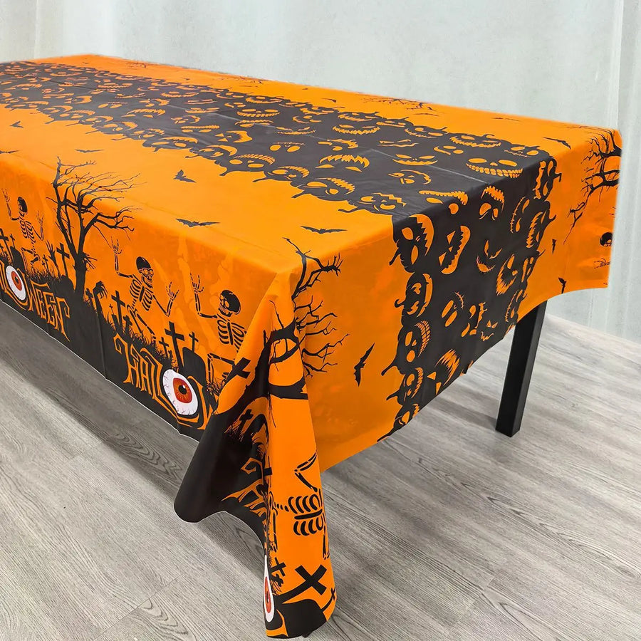 Halloween Terror Pumpkin & Ghost Tablecloth