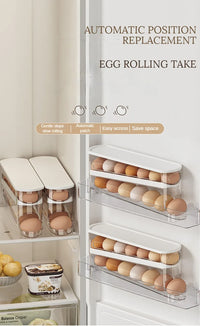 Bilayer Auto-Rolling Egg Holder for Fridge — Ladder Style Dispenser