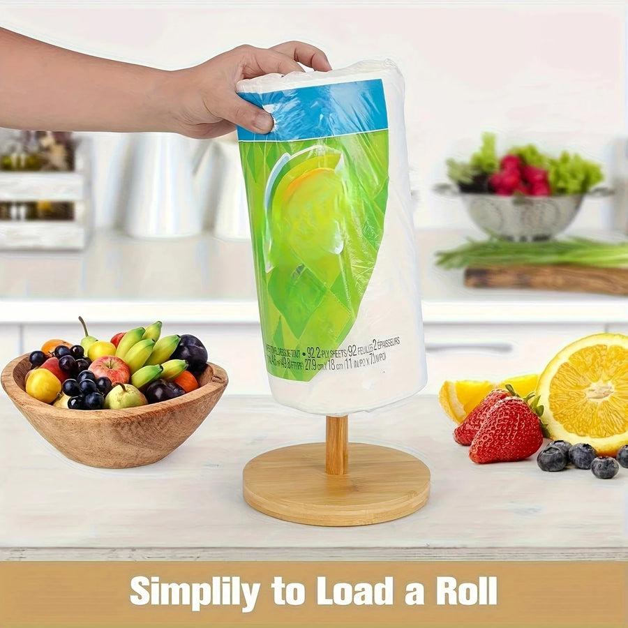 Bamboo paper towel holder
