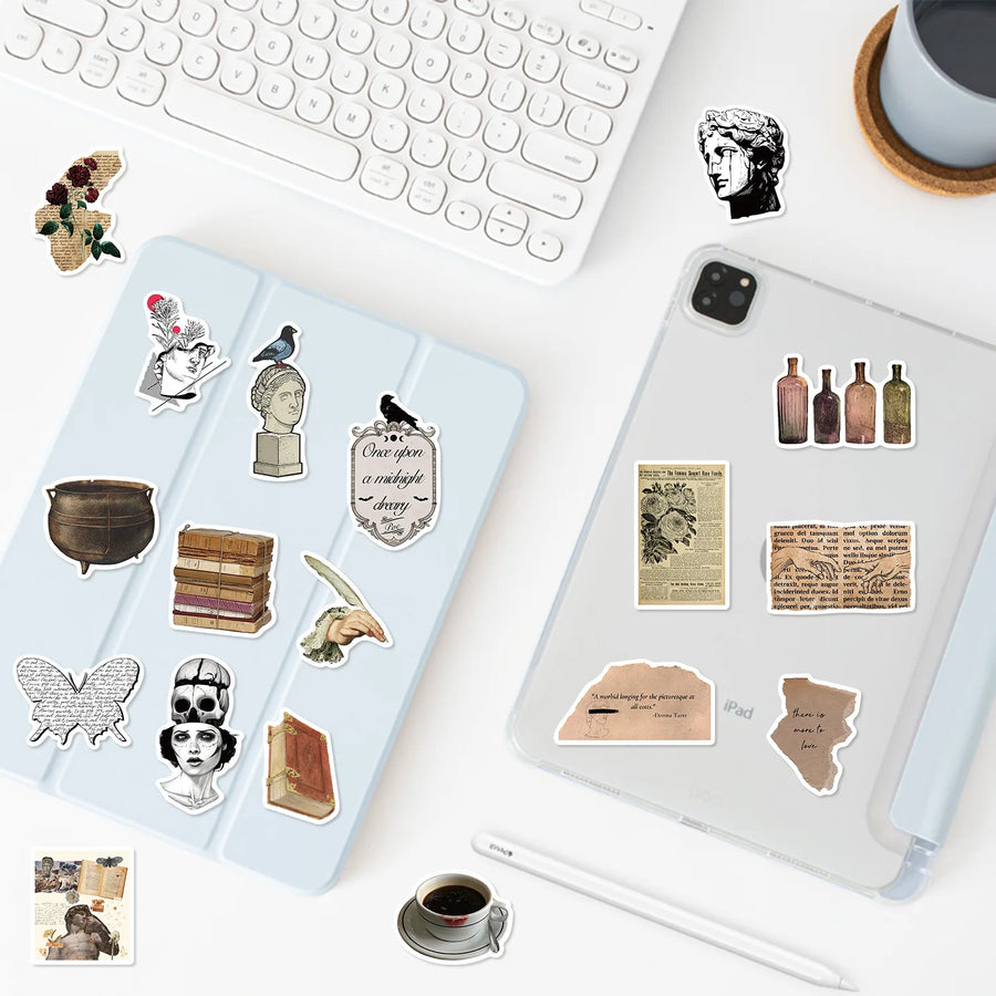 Dark academia sticker pack — 50 nostalgic designs