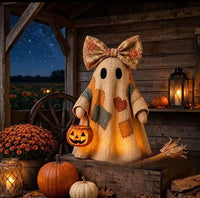 Patchwork Ghost Halloween Ornament