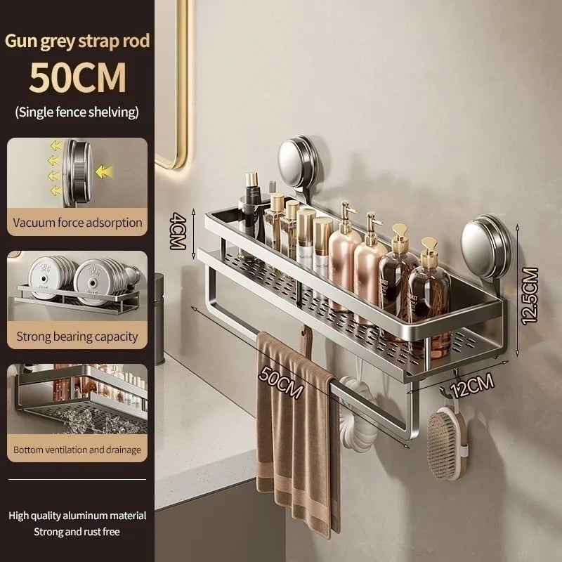 Suction Cup Bathroom Rack — No Drill Required