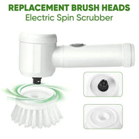 Cordless Electric Spin Scrubber — 5 Brush Heads, Ergonomic Grip