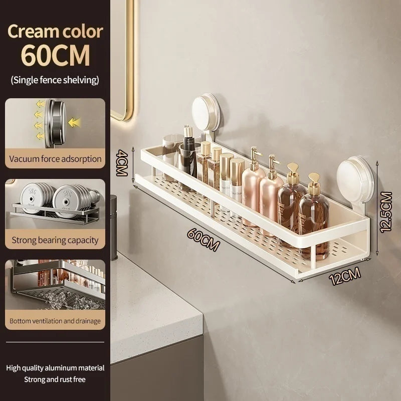Suction Cup Bathroom Rack — No Drill Required
