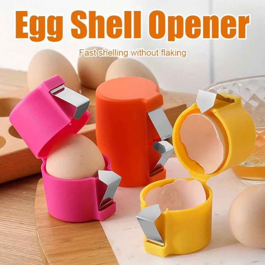 Portable Egg Cracker & Opener — Quick Press, Raw or Boiled Eggs
