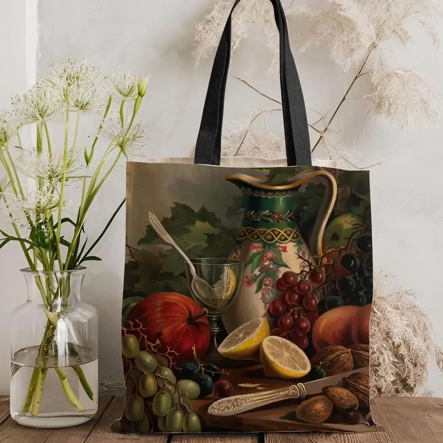Still Life Painting Canvas Tote Bag — Eco Canvas | Large Capacity