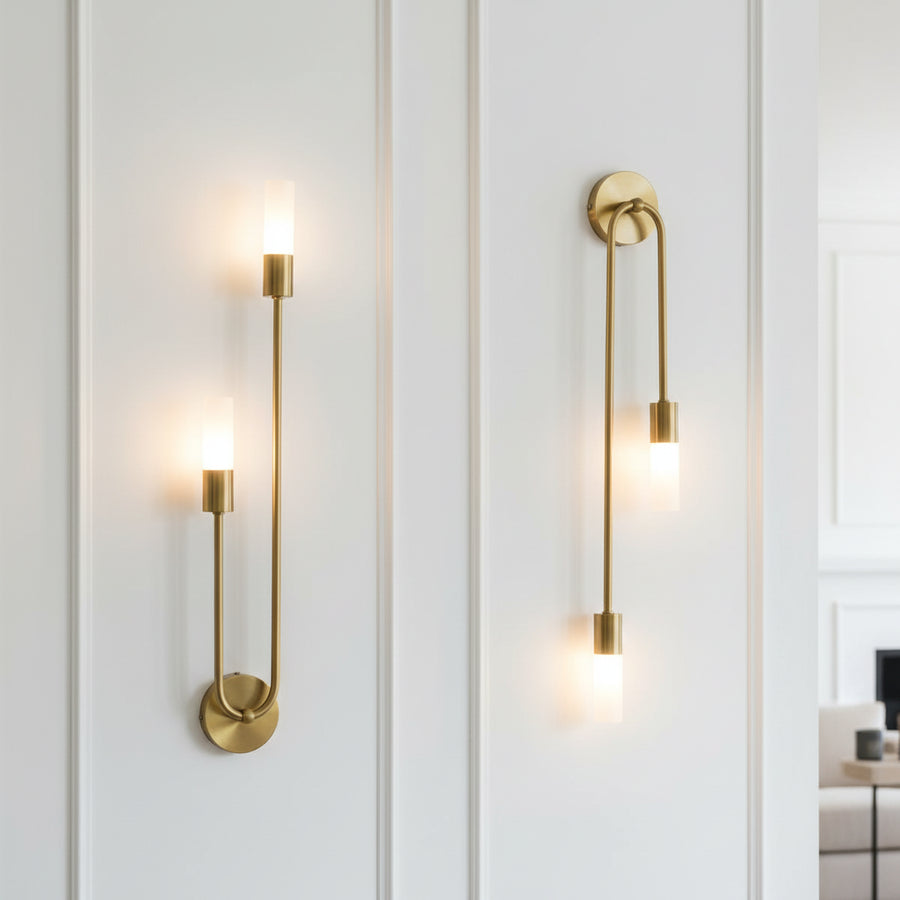 Nordic Modern Wall Lamp — Dual Light, Touch Switch, Black & Gold