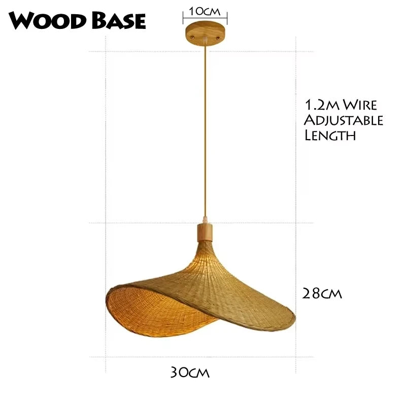 Hand-woven bamboo & rattan pendant light