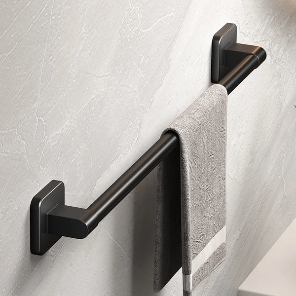 Self-Adhesive Towel Rail — No-Drill | White & Black | 30–80cm