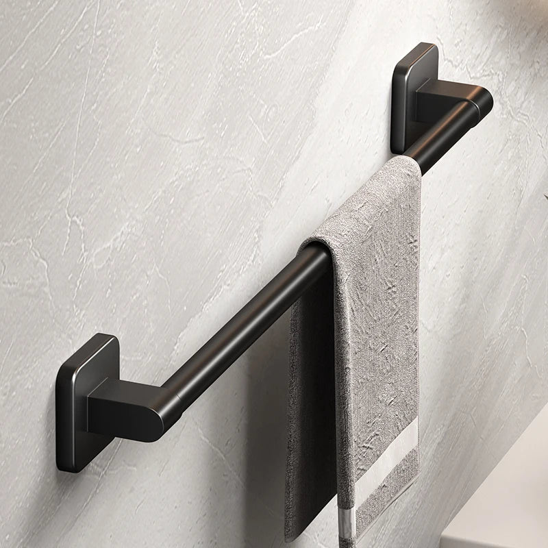 Self-Adhesive Towel Rail — No-Drill | White & Black | 30–80cm