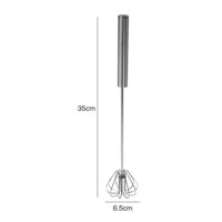 Stainless Steel Rotary Whisk — Semi-Automatic Press & Spin, Small / Medium / Large