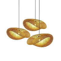 Hand-woven bamboo & rattan pendant light