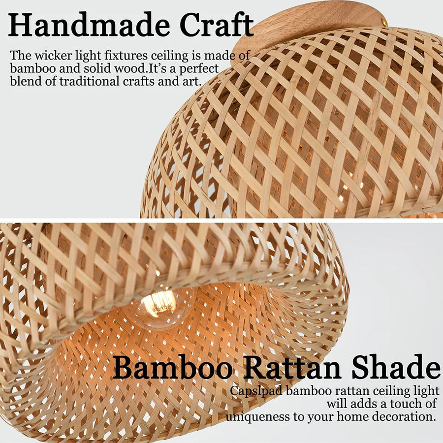Handmade boho bamboo ceiling light