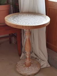 Moroccan Carved Side Table