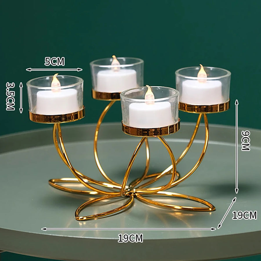 Gold Metal Candlestick Holder | Retro European Style | 1, 3, 4 & 5 Head