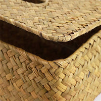 Handmade rattan tissue box cover
