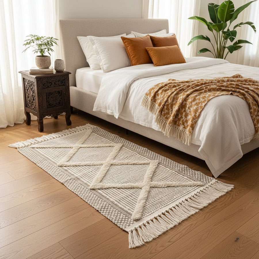 Nordic Tassel Area Rug | Soft Non-Slip Floor Mat | 60×90cm & 60×130cm