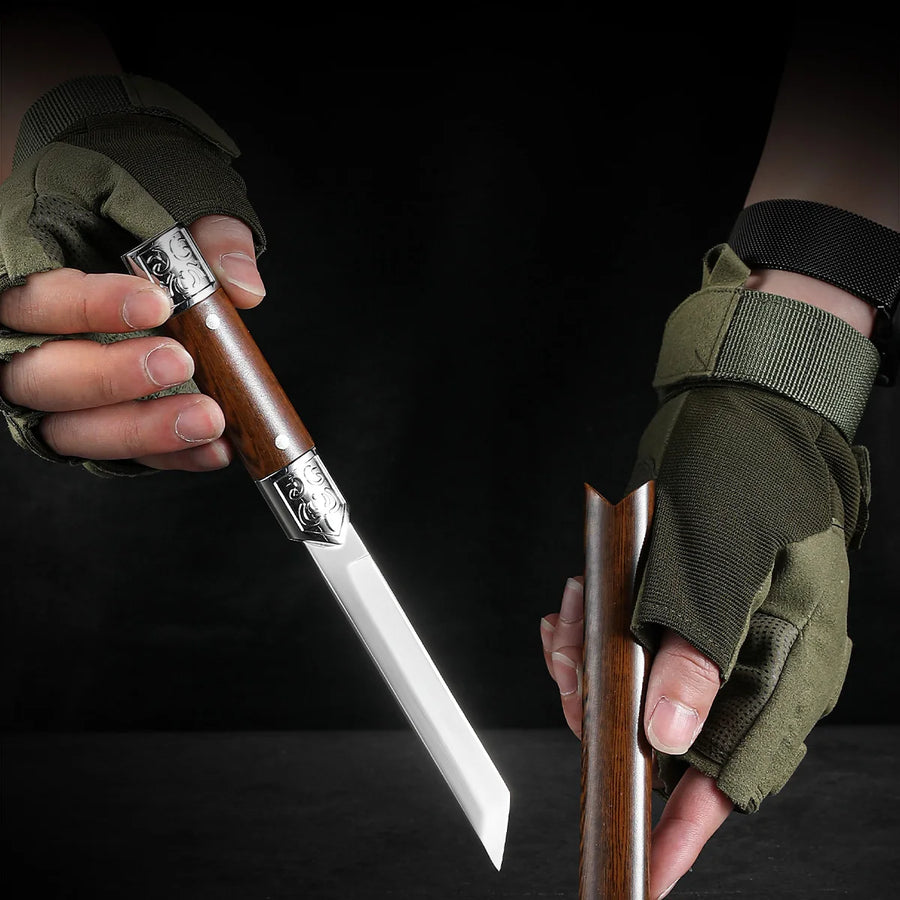 Compact Fixed Blade Fruit & Kitchen Knife | Sharp Stainless Steel | Brown