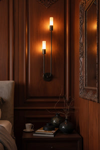 Nordic Modern Wall Lamp — Dual Light, Touch Switch, Black & Gold