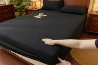 Washed cotton fitted sheet
