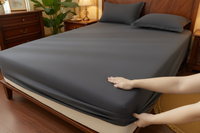 Washed cotton fitted sheet