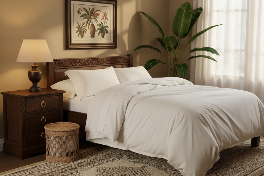 Washed Cotton Duvet Cover Set — 3-Piece, 16 Colours, 12 Sizes