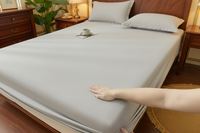 Washed cotton fitted sheet