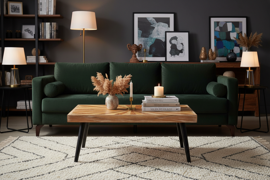 Solid mango wood coffee table