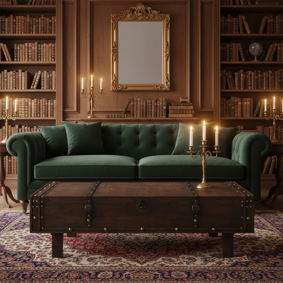 Trunk-style vintage coffee table