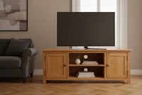 TV Cabinet 110x35x44 cm Solid Oak Wood