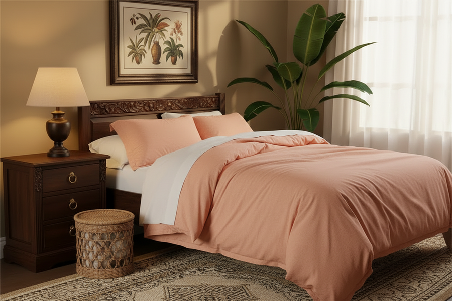 Washed Cotton Duvet Cover Set — 3-Piece, 16 Colours, 12 Sizes