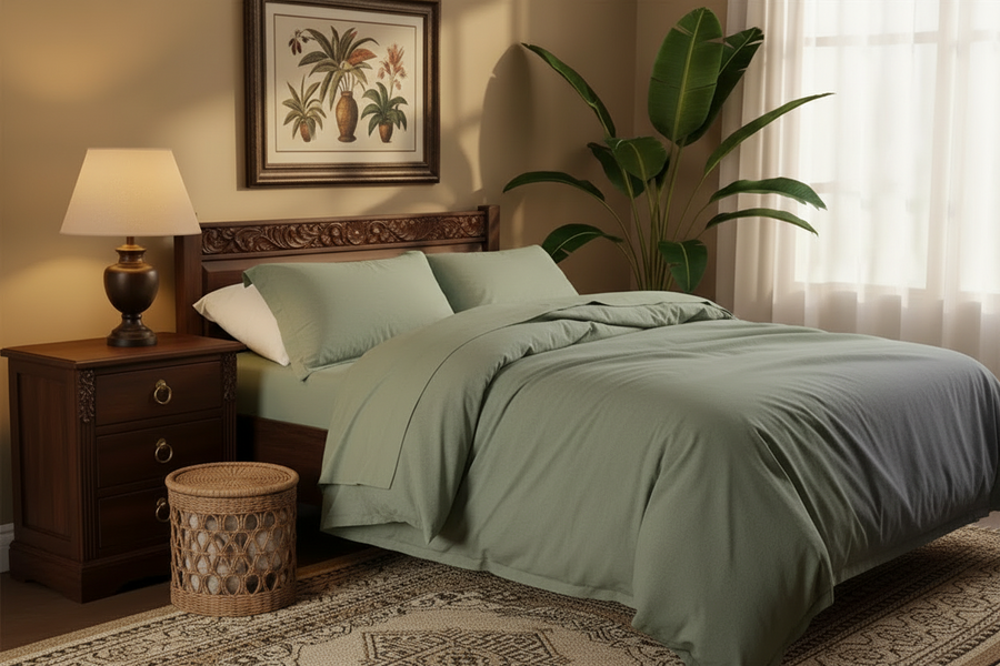 Washed Cotton Duvet Cover Set — 3-Piece, 16 Colours, 12 Sizes