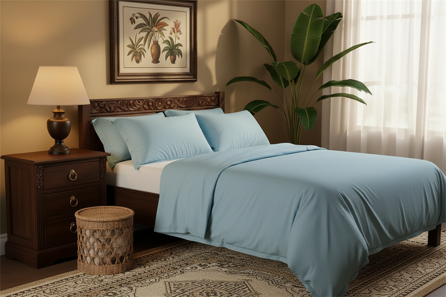 Washed Cotton Duvet Cover Set — 3-Piece, 16 Colours, 12 Sizes
