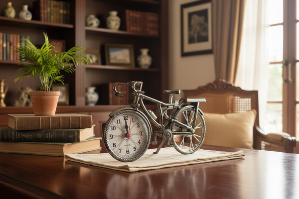 Antique Vintage Bicycle Alarm Clock | Retro Home Decor