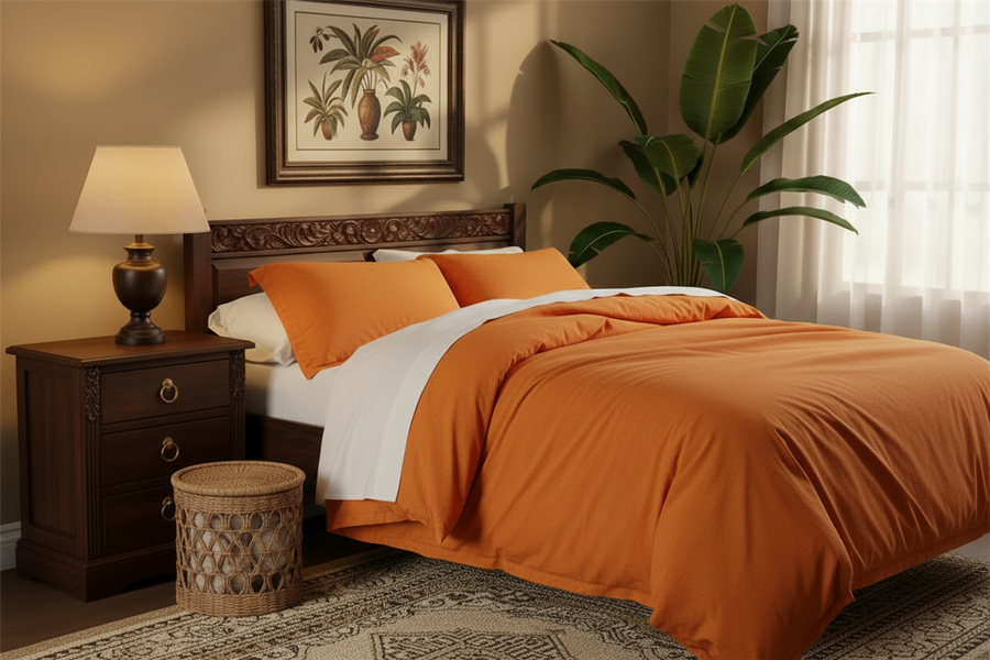 Washed Cotton Duvet Cover Set — 3-Piece, 16 Colours, 12 Sizes